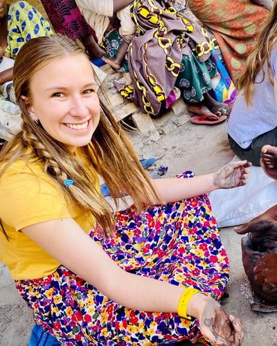 NWU student Lilly Fields in Rwanda during a study abroad trip.