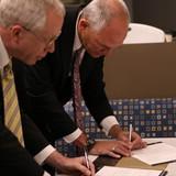 President Ohles and President Illich make the SCC to NWU Pathways Scholarship Program official. "We are delighted to partner with Southeast Community College to open more doors to bachelor degree completion," said President Ohles. 